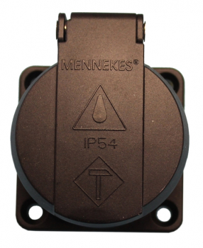 Schuko Panel mounted receptacles 230V 3p. black / IP54