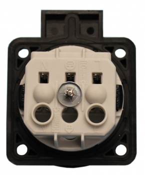 Preview: Schuko Anbausteckdose 230V 3p. schwarz /IP54