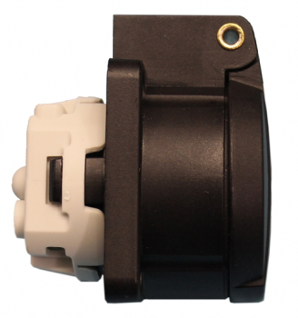 Preview: Schuko Anbausteckdose 230V 3p. schwarz /IP54